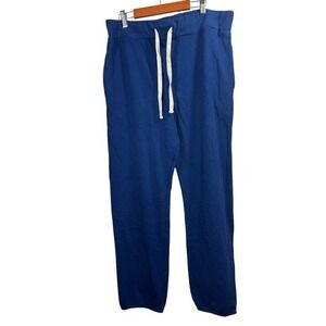 Monrow Men's All Cotton Drawstring Sweatpants in Light Navy-Large